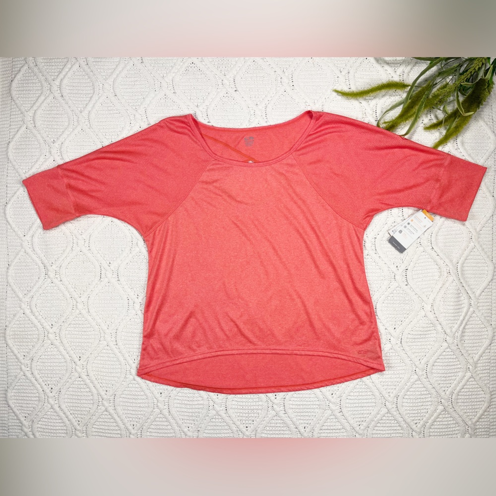 NWT C9 Champion Athletic Top Peekaboo Back Shirt Coral XXL